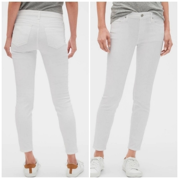 Gap Mid Rise Skimmer Legging White Jeans - Picture 1 of 4